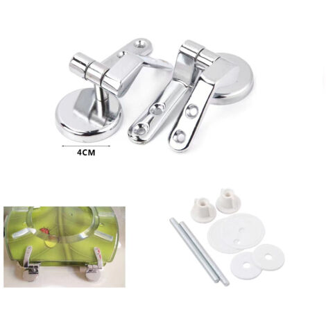 KIT CHARNIÈRES MÉTALLIQUES 4CM POIGNÉES 68 ET 61 MM ABATTANT WC SALLE DE BAIN WC CROCHETS 02057 (1/2)
