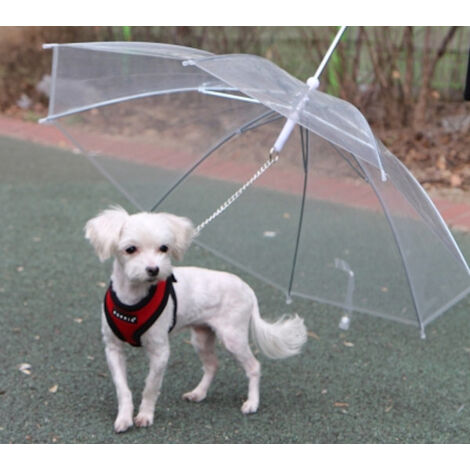 Parapluie laisse pour chien imperméable transparent – Diamètre 70cm – Protège de la pluie – Promenade confortable pour chiens – R & G