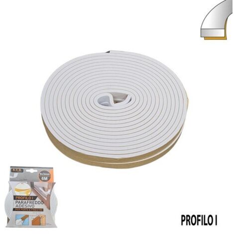 JOINT ADHÉSIF 6 MT EXCESSEUR DE COURANT D'AIR POUR PORTES ET FENÊTRES CAOUTCHOUC 0,9 CM I