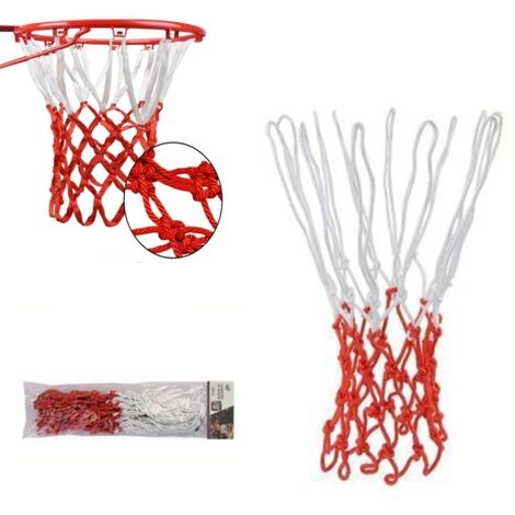 FILET DE REMPLACEMENT TRESSÉ POUR PANIER DE BASKET-BALL 48CM ROUGE ET BLANC 94079 (1/2)
