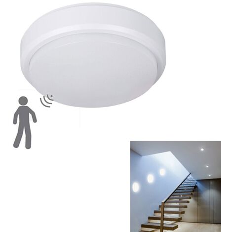 PLAFONNIER LED 9 W EN FORME DE DÔME ROND AVEC DÉTECTEUR DE MOUVEMENT IP56 BLANC 6500 K 1538 (1/3)