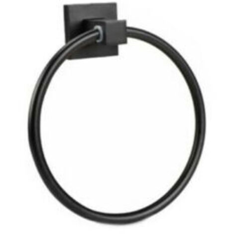 PORTE-SERVIETTES DE SALLE DE BAIN MURAL ANNEAU NOIR SUPPORT DE MEUBLE DE SALLE DE BAIN 02096 (1/2)