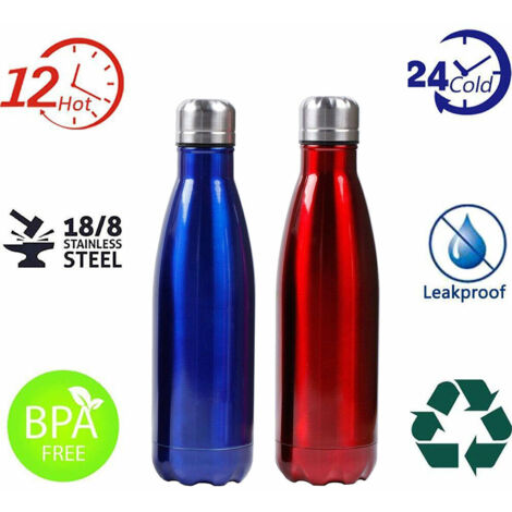 BOUTEILLE D'EAU PORTABLE EN ACIER INOXYDABLE THERMIQUE CHAUDE ET FROIDE 500 ML (1/5)