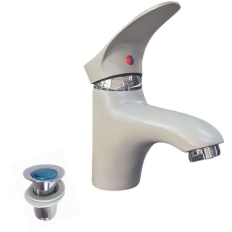 KIT D'INSTALLATION DE ROBINET MITIGEUR EN PIERRE IVOIRE POUR LAVABO DE SALLE DE BAIN À DOMICILE BOUCHON JH8191 (1/5)