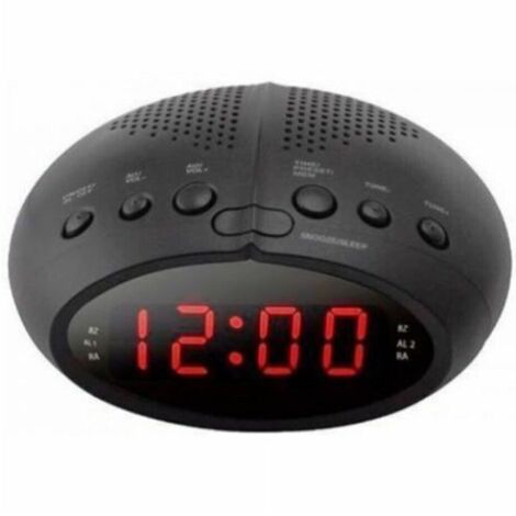 RADIO-RÉVEIL NUMÉRIQUE À ÉCRAN LED ROUGE RADIO-RÉVEIL FM DE CHEVET CR-2466 (1/2)