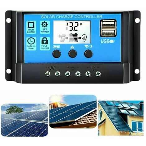 RÉGULATEUR DE CHARGE DE PANNEAU SOLAIRE 12V/24V 10A POUR BATEAU, CAMPING-CAR (1/3)