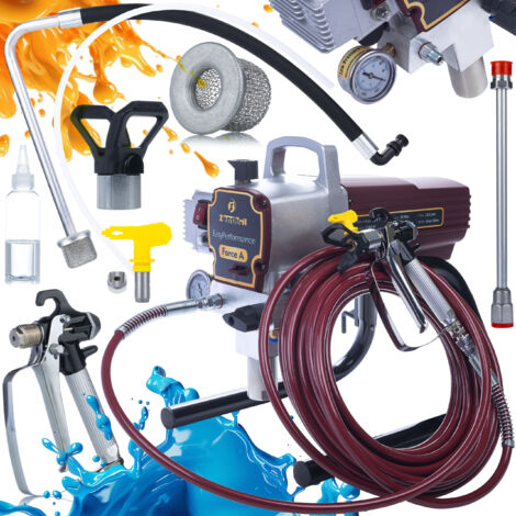 Zenthril Set Pulvérisateur de Peinture Force A – 1500W, 20MPa, 1,8L/min, Buse 0,019" Technologie Airless Pour Peintures à l’Eau et Solvants Appareil de Pulvérisation (1/5)