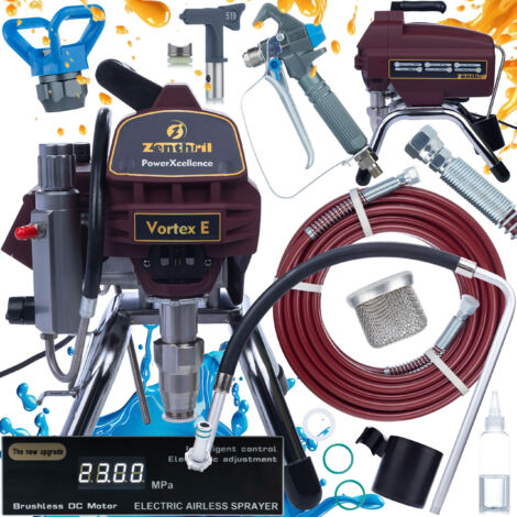 Station de peinture airless 3000W – Pression 20 MPa – Débit 3,5 l/min – Buse 0,021' – Régulation électronique pour peintures à eau et solvants - 20MPa (1/5)