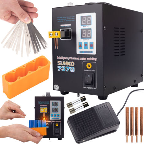 Rosfix Soudeuse Par Points Sunkko 737G – 50–800A, 2,88kW, 220V  Écran LED, Pédale, Réglage Pression  Pour Batteries Lithium  Appareil de Soudage Électrique