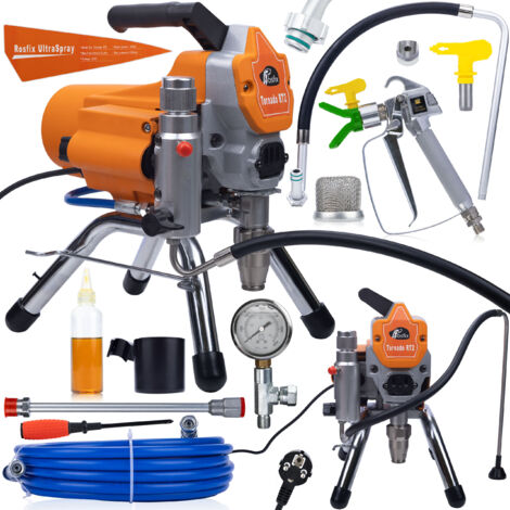 Rosfix Tornado RT2 UltraSpray – Station de Peinture Airless 1800W, 22MPa, 2,2L/min Pompe à Piston Pour Murs, Plafonds, Meubles Appareil de Pulvérisation Électrique