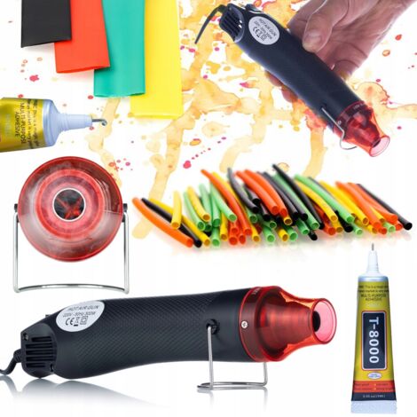 Rosfix Mini pistolet à air chaud 300W + Colle universelle T-8000 15ml + Ensemble de tubes thermorétractables 164 pièces. (1/5)