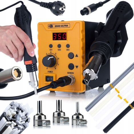 Rosfix 858D Ultra + 50x Matériaux Mix PP/PE/ABS/PVC – Ensemble pour souder et souder du plastique ultra 1