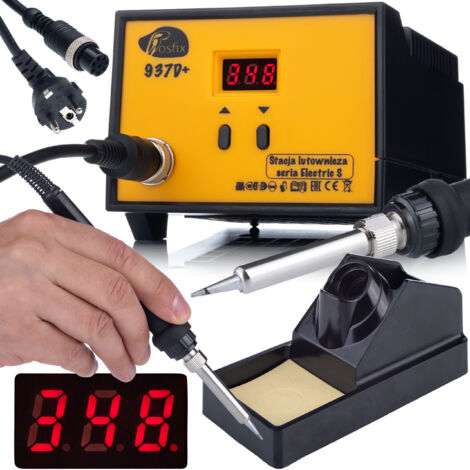 Rosfix Station de Soudage 937D+ – 60W, Affichage LCD, 200–480°C Chauffage Céramique, ESD Safe, Grot 900M Pour Électronique de Précision Fer à Souder Professionnel