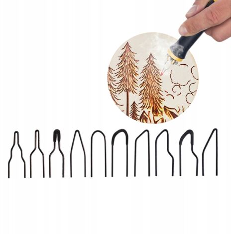 Rosfix Set Pointes Pyrogravure LoopTips x10 – Acier Haute Température  Compatible avec pyrograveur 60W RBR60W/RBB60W/Black Fenix  Pour Bois, Cuir  Accessoire DIY