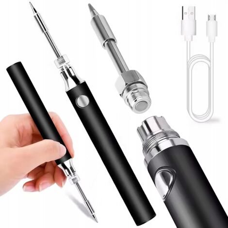 Rosfix Fer à Souder Sans Fil 15W USB-C – Température Réglable 300–450°C Rechargeable Léger et Précis Pour Électronique, Réparations, DIY Outil de Soudure (1/4)