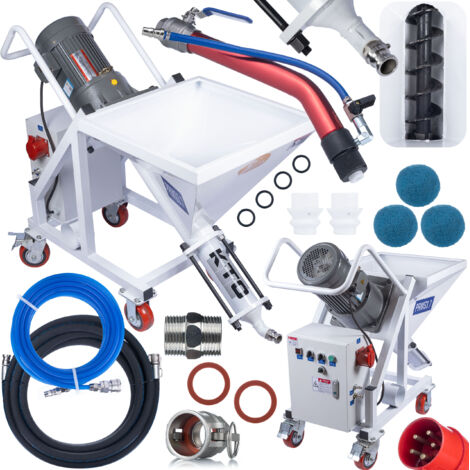 Rosfix Machine de Pulvérisation MultiSpray PRMS3.7 – 3,7kW, 380V, 80L  Débit 35L/min, Particules 6mm  Pour Enduits, Peintures, Mortiers  Équipement de Chantier Polyvalent