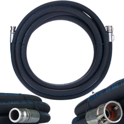 Rosfix Tuyau pour Machine à Enduit DN32 10m – Camlock Sertis Hydrauliquement Ø32mm, 7mm Épaisseur 40 Bar Pour Enduit Plâtre et Ciment Accessoire Chantier