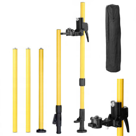 Rosfix Set Perche Télescopique 455cm – Trépied Réglable en Aluminium avec Housse  Filetage 1/4"  Pour Niveau Laser  Accessoire de Mesure Professionnel