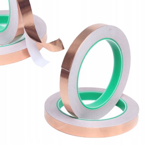 Rosfix Ruban Cuivre Conducteur 50mm x 50m – Adhésif Unilatéral, 0,05mm Épaisseur Soudable, Anti-EMI Pour Vitrail, DIY, Jardinage Accessoire Électronique (1/5)