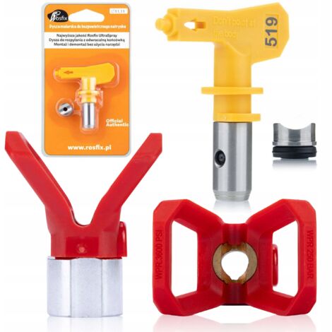 Rosfix Protection de Buse pour Pistolet à Peinture 519 – Jet 30 cm Pour Acrylique, Latex, Peinture (1/5)