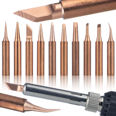Rosfix Set Pointes de Soudure 900M – Cuivre Pur, 10 Formes (I B K D C IS) Ø6mm, Longueur 26mm Pour Stations Yihua WEP Rosfix Accessoire pour Fer à Souder (1/5)