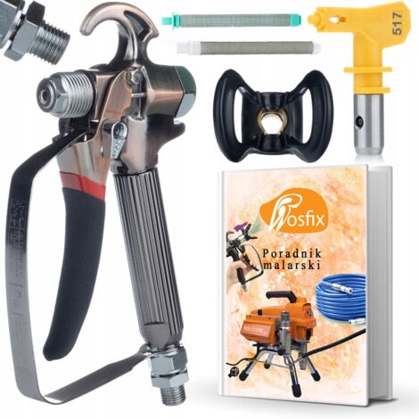 Rosfix Pistolet pour Agrégat de Peinture Turbojet Tj1 517 – Jet 25 cm, 0,009" Pour Acrylique, Latex, Ignifuges (1/5)