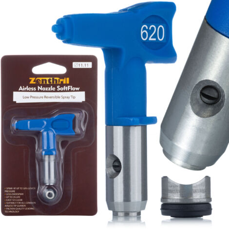 Zenthril Buse de Pulvérisation SoftFlow 620 – Jet 30 cm, Basse Pression Pour Acrylique et Latex 80–140 Bar Haute Précision Accessoire pour Pistolet à Peinture (1/5)