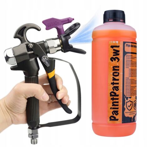Rosfix Liquide de conservation et de nettoyage pour l'agrégat de peinture 3 en 1 1L + Nettoyants en métal 5 pièces + Nettoyants - brosses pour nettoyer le pistolet de peinture 5 pièces. (1/5)