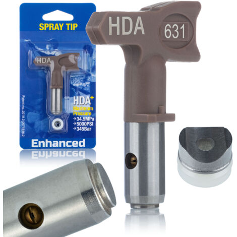 Rosfix Set Buse de Pulvérisation HDA+ 631 – Jet 30 cm, Métal Nickelé Anticorrosion Pour Enduit et Lissage Compatible avec pistolet airless Graco, Wagner, Titan (1/5)
