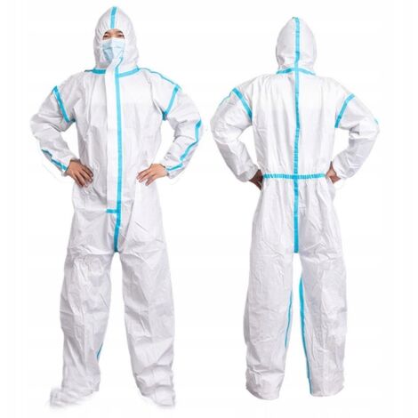 Rosfix Combinaison de Peinture Jetable 185cm – Protection Microporeuse Respirante Capuche Ajustée, Fermeture Zippée Pour Produits Chimiques Vêtement de Sécurité (1/4)