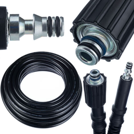 Rosfix Tuyau Haute Pression 10m Click-M22 – Nylon Renforcé, 200 Bar, 60°C  Connecteur Rapide + Filetage M22  compatible avec nettoyeur haute pression Parkside PHD 100–135
