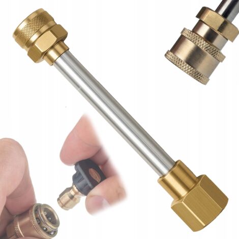Rosfix Rallonge Femelle QRC-EasyLock TR22F – Laiton, QRC 1/4", Filetage TR22 x 1.5  Pour lance, canon à mousse  compatible avec nettoyeur haute pression Kärcher EASYLock (1/3)