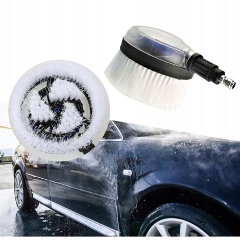 Rosfix Brosse Rotative pour Nettoyeur Haute Pression – Tête Automatique, Poils Doux, Raccord 1/4" QC Pour Voiture, Vitres, Façades Accessoire de Nettoyage Puissant (1/4)