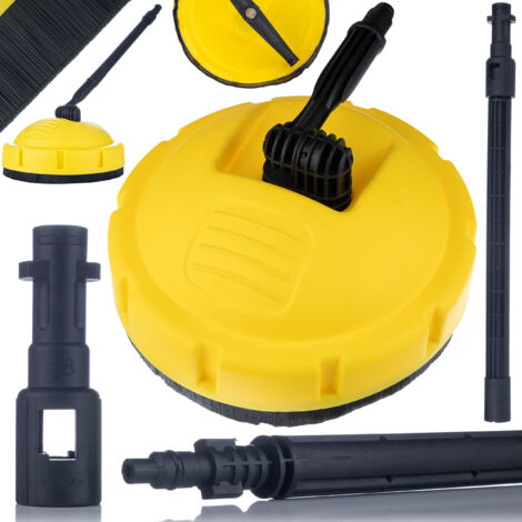 Rosfix Brosse de Nettoyage T-Racer – Double Buse Rotative, Protection Anti-Éclaboussures  Pour Terrasse, Allée, Façade  compatible avec nettoyeur haute pression Kärcher K2–K7