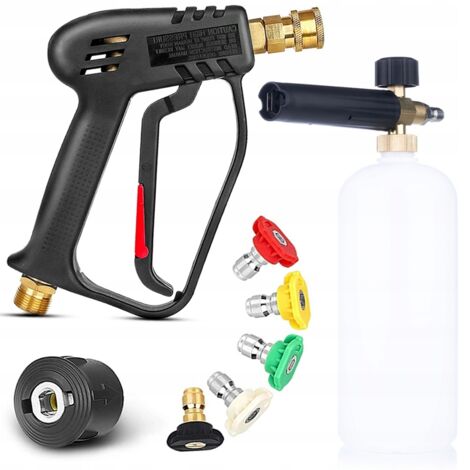 Ensemble pour nettoyeur Kärcher K2–K7  Pistolet haute pression + Buse à mousse 1L avec lance + 5 buses  Connexion 1/4"  Mousse épaisse et montage rapide