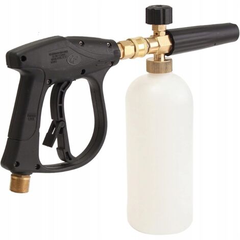 Rosfix Set Pistolet et Canon à Mousse M22 – 1L, Laiton, 280 Bar, 150°C Réglable, Ergonomique compatible avec nettoyeur haute pression Kärcher HD HDS jusqu’à 2017 (1/5)
