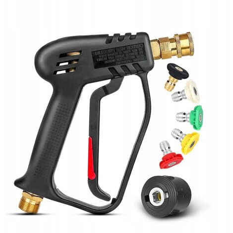 Rosfix Set Pistolet Nettoyeur Haute Pression 5000PSI – M22-14, Quick 1/4", 300°C, 300 Bar 5 Buses Incluses compatible avec nettoyeur haute pression Kärcher K2–K7 (1/5)