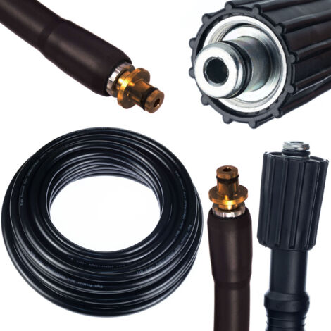 Rosfix Tuyau Haute Pression 10m – Nylon Renforcé, 200 Bar, 60°C Raccord Ancien Type Goupille + M22 Compatible avec Nettoyeur Haute Pression Kärcher K2–K7 (1/5)