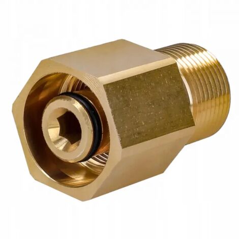 Rosfix Adaptateur EASYLock 5 M22x1,5 TR22IG – Laiton Résistant 300 Bar 155°C Pour lance, canon à mousse compatible avec nettoyeur haute pression Kärcher HD/HDS (1/2)