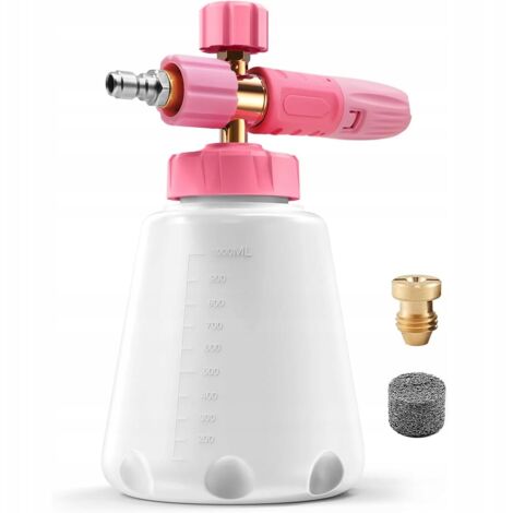 Rosfix Canon à Mousse R-02 1L – Buse Laiton 1,1 mm  Réservoir Transparent  2200 PSI, 5,3 L/min  Quick Connect 1/4"  compatible avec nettoyeur haute pression Kärcher K2–K7 (1/5)