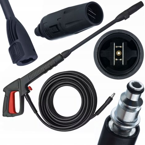 Rosfix Pistolet de Nettoyage VARIO avec Tuyau 8m – Jet Réglable, Click Connect  Pression Élevée  compatible avec nettoyeur haute pression Bosch, AR, Black+Decker, Michelin