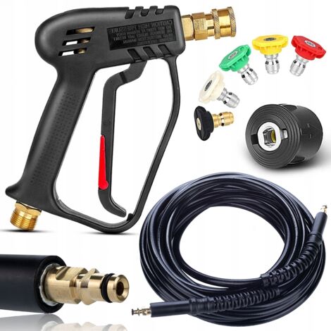Ensemble pour Kärcher K2–K7 Pistolet haute pression avec 5 buses + Tuyau de 10 m CLICK/CLICK Jusqu'à 160 bar HQ, flexible, montage rapide
