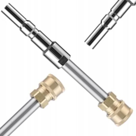Rosfix Lance de Nettoyage 16cm 1/4" QC – Laiton et Acier, 275 Bar, 60°C  Compacte et Robuste  compatible avec nettoyeur haute pression Kranzle D12, Nilfisk Alto