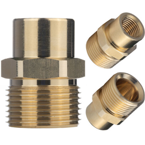 Rosfix Adaptateur Réducteur M22 vers 1/4" – Laiton Massif, Filetage M22x1,5 et 1/4" Femelle Pour Nettoyeur Haute Pression Kranzle Accessoire de Lavage Durable