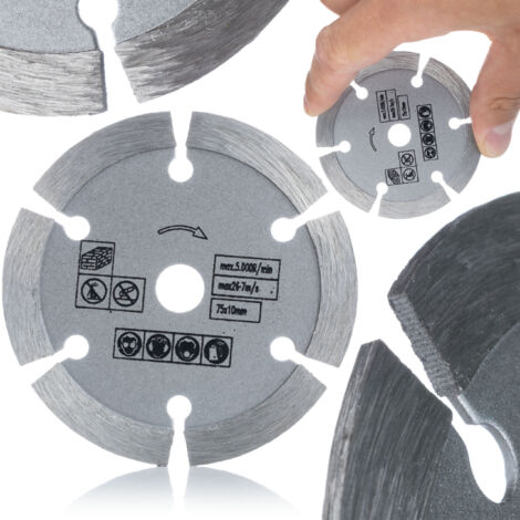 Rosfix Disque Diamant Segmenté 75 mm – Découpe à Sec Haute Précision Ø75x10 mm, Épaisseur 1,2 mm Soudé au Laser Pour Meuleuse 12V Accessoire BTP (1/5)