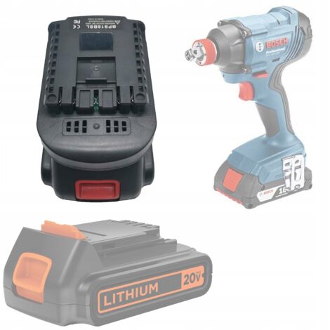 Rosfix Adaptateur Batterie BPS18BSL – Convertisseur 18V Black+Decker/Stanley/Porter Cable vers Bosch 18V Li-Ion Compatible avec BC1880, BAT609, BAT618 Accessoire Outil Sans Fil (1/5)