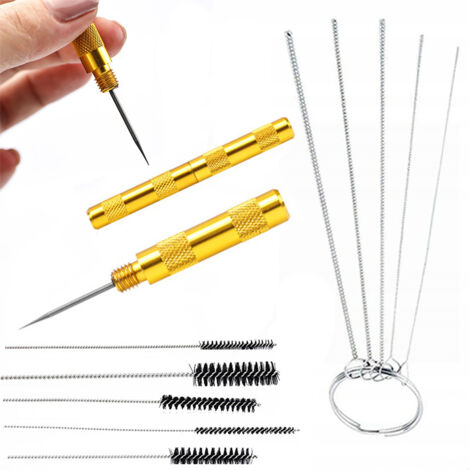 Rosfix Nettoyants métalliques pour pistolet de peinture 5 pièces + Rosfix Outil de nettoyage doré pour pistolet de peinture + Outil de nettoyage doré (1/5)