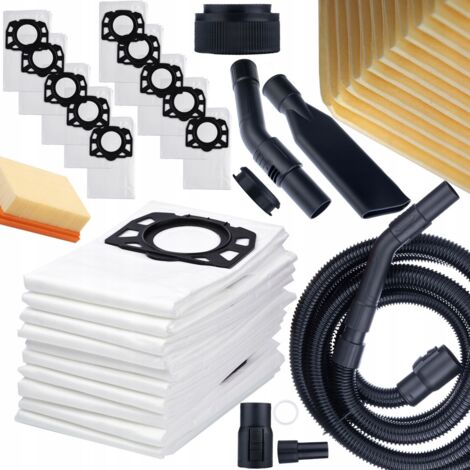 Rosfix 10 Sacs + Filtre pour aspirateur Kärcher WD6 WD4 WD5 MV4 + Tuyau / Tube pour aspirateur Kärcher 4m (1/5)