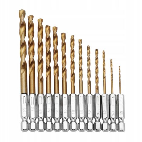 Rosfix Set Forets Métal HSS 13 Pièces – Revêtement Titane, Ø1,5–6,5 mm Queue Hexagonale, Angle 130° Pour Acier, Fonte, Plastique Forets de Précision Atelier (1/5)
