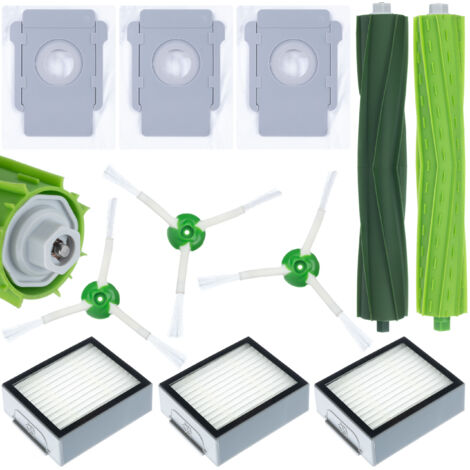 Rosfix Set Accessoires pour iRobot Roomba E/I/J – 3 Filtres HEPA, 3 Sacs, 3 Brosses Latérales, 2 Rouleaux Filtration Haute Efficacité compatible avec aspirateur Roomba i3–j7+ (1/5)
